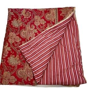 Chaps Ralph Lauren JULIETTE  Queen Floral Paisley Stripe Reversible Comforter